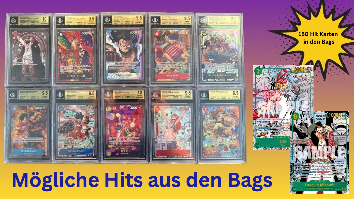 10x One Piece Legendary BAGs plus 1 Gratis