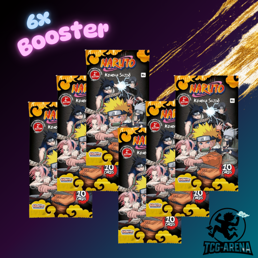 6x Naruto Mythos TCG Boosterpacks - Konoha Shido Set 1 (2nd Edition) - English